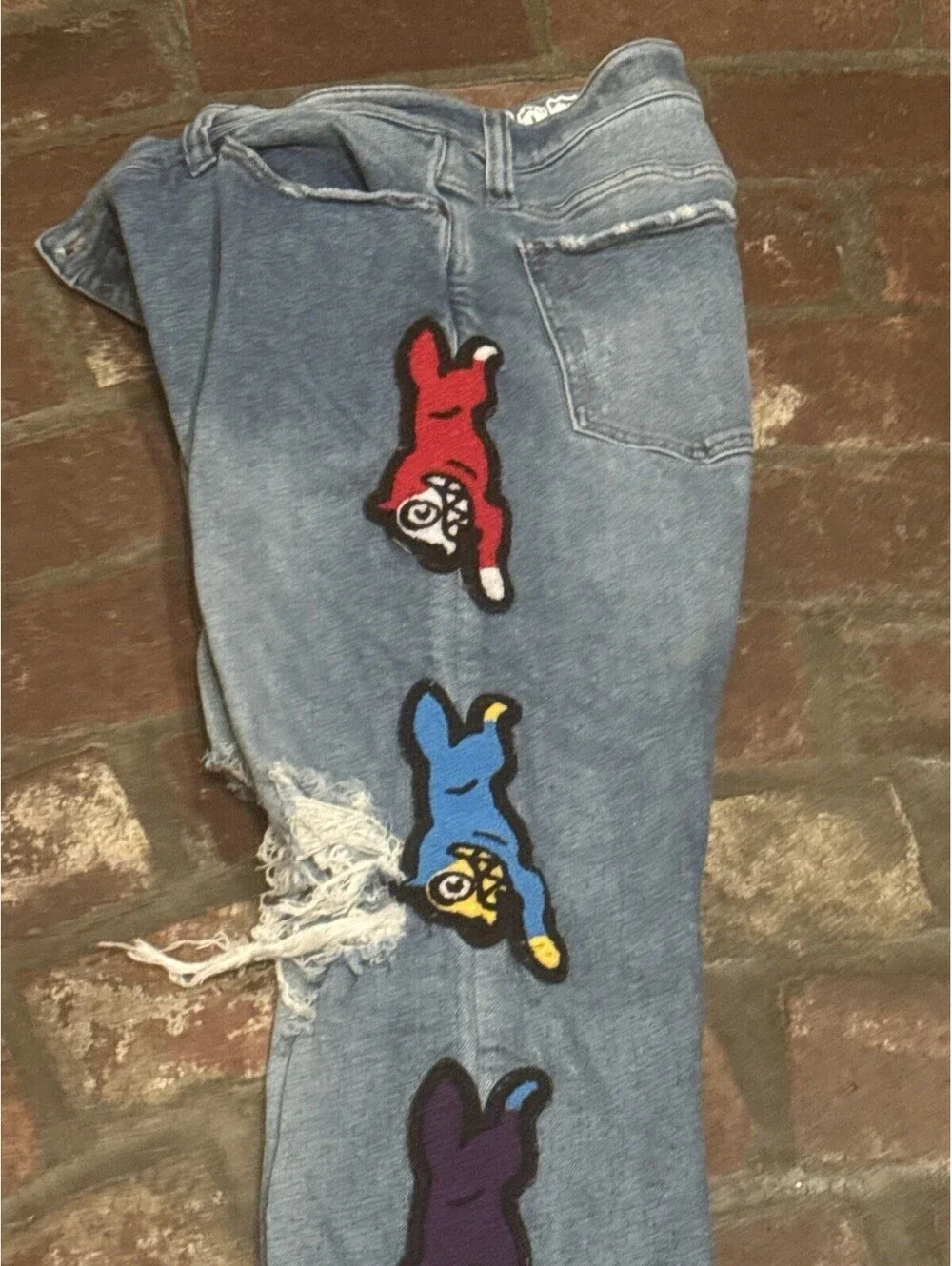 ICECREAM Bill Breaker Distressed Denim Jeans Cones N Bones Men's Size 38